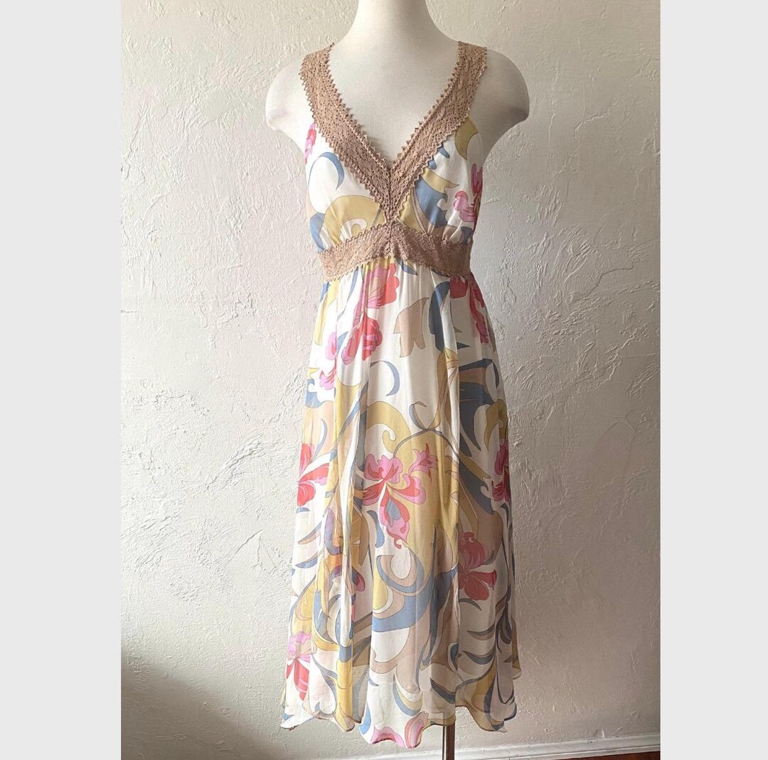 Nicole Miller Silk Chiffon Midi Dress