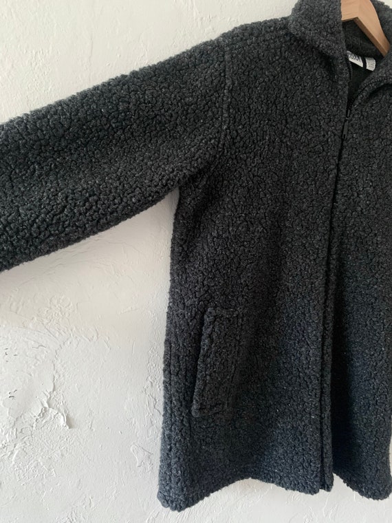 90s Chico Design dark grey heavy fleece coat ~ sm… - image 7