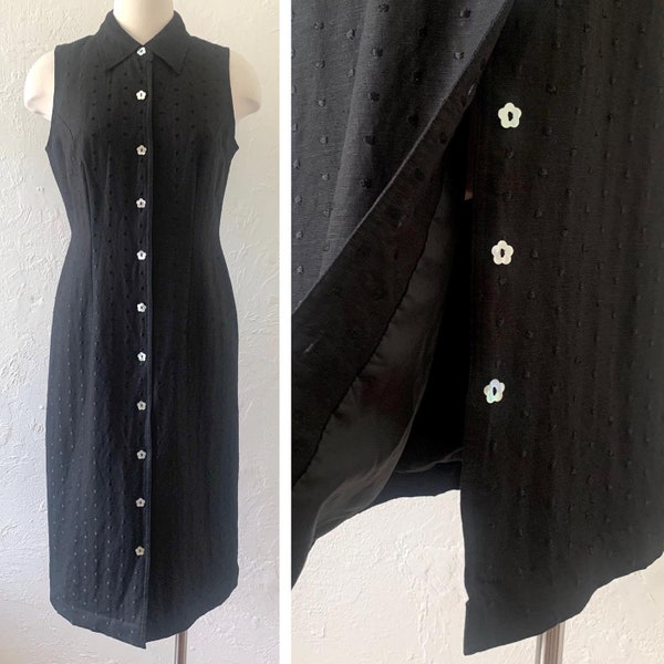 00s  Plaza South linen dot embroidered dress