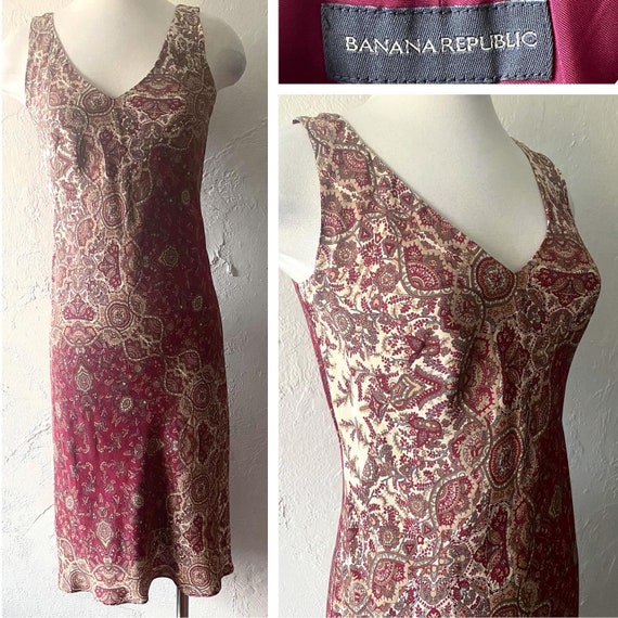 90s Banana Republic silk bias cut dress - image 1