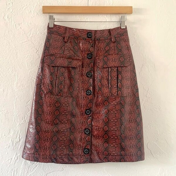 60s inspired Urban Outfitters vinyl a line mini skirt - XS
