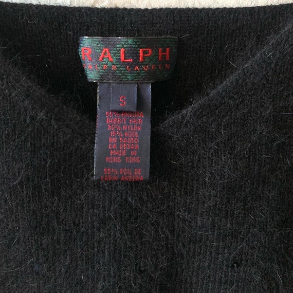 90s Ralph Lauren fuzzy angora sweater tank top - … - image 7