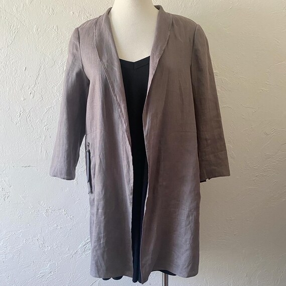 linen jacket with pockets - image 2