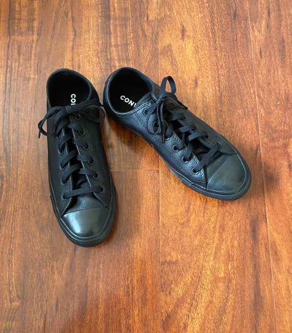 Black leather Converse Chuck Taylor