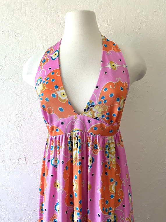 60s cut out maxi dress ~ Xs - sm - image 2