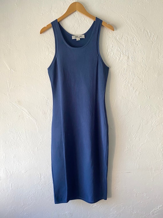 DVF navy blue knit midi dress - image 9