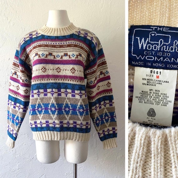 Vtg Woolrich intarsia sweater