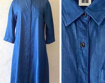 Uniqlo denim a-line shirt dress