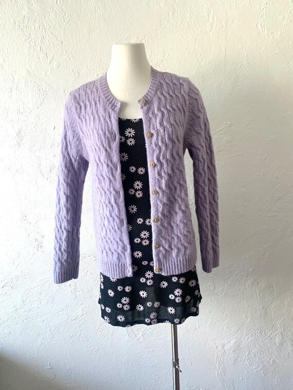 カーディガン vintage wool cable knit cardigan Vintage 1960s Grey Wool Cable Knit Boyfriend Cardigan