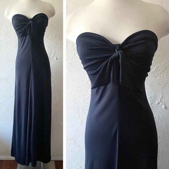 70s strapless maxi dress with tie