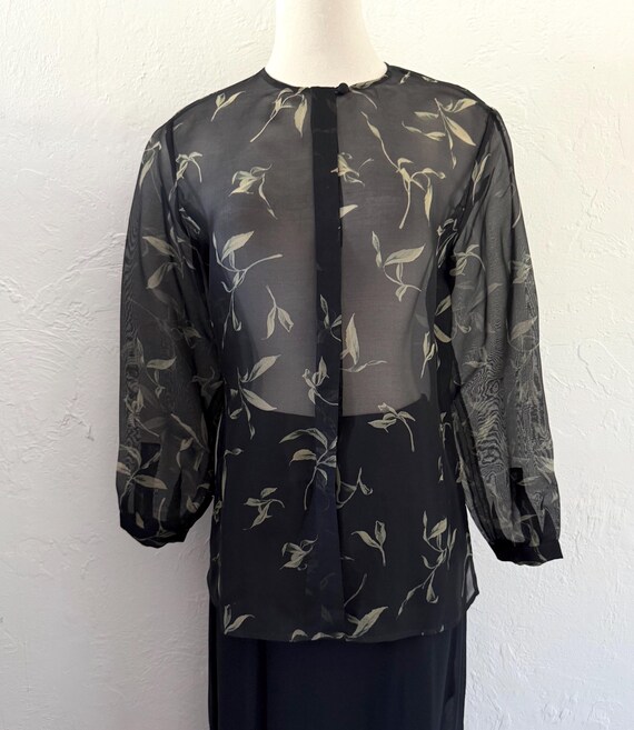 Liz Claiborne sheer silk organza blouse - image 3