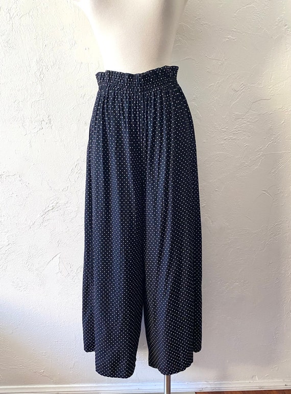 Vtg 80s Judy Knapp wide crop leg pants - M - image 4