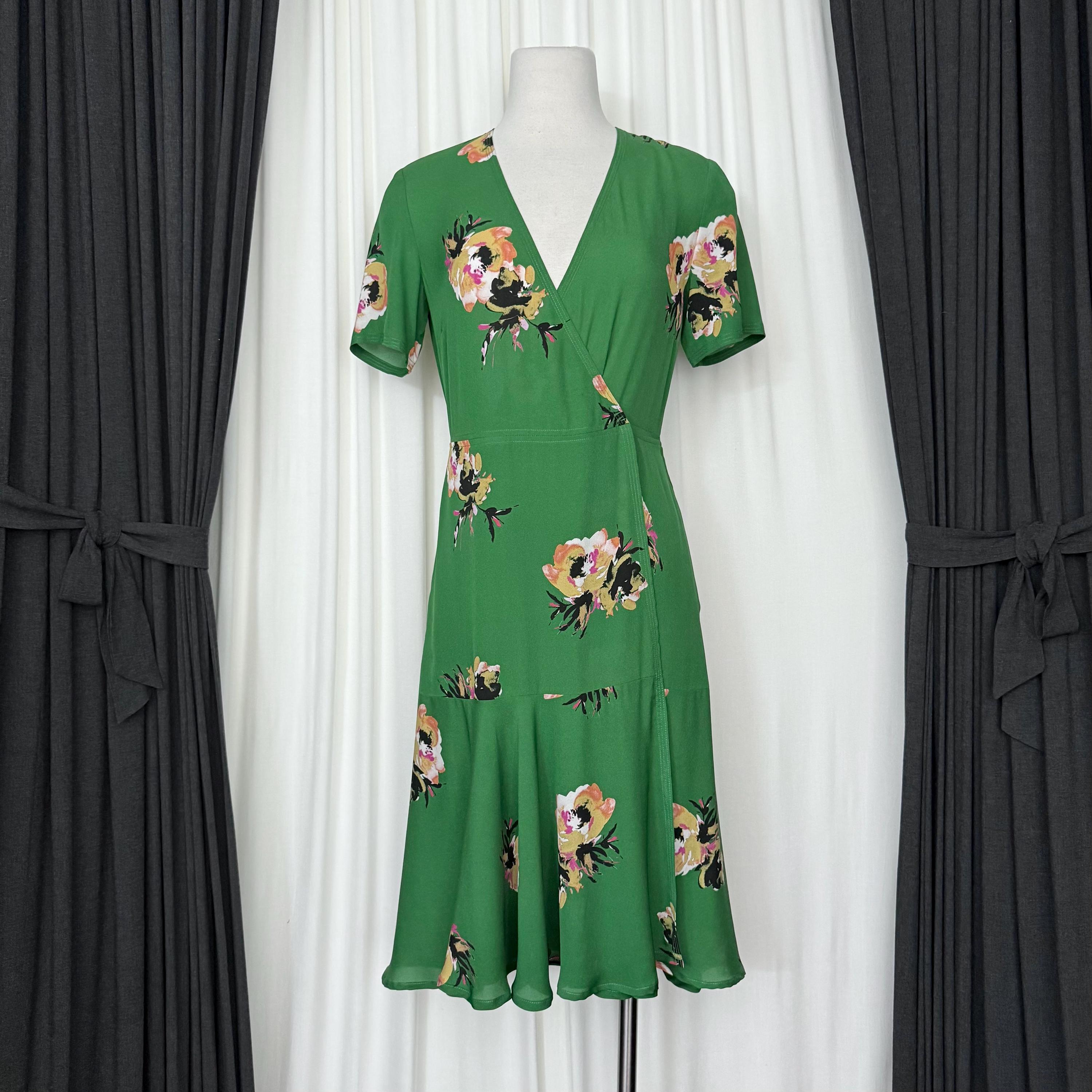 closet london green dress Petite high neck belted midi in sage Modern Filipiniana main image 1