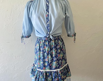 Vintage Gunne Sax Skirt // Jessica's Gunnies Button up Calico