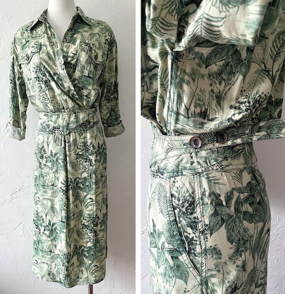 Zara NWT linen blend jungle dress