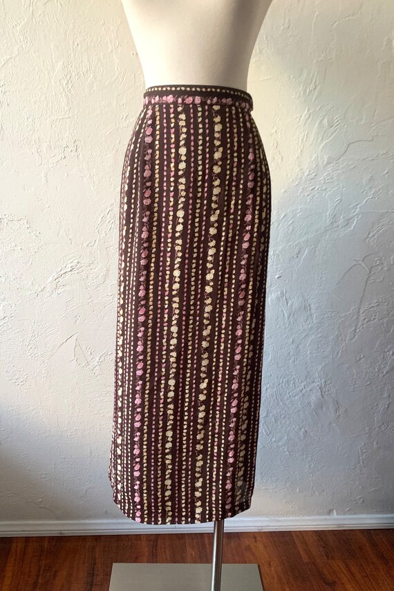 90s Samantha brown and pink-ish floral wrap skirt… - image 7
