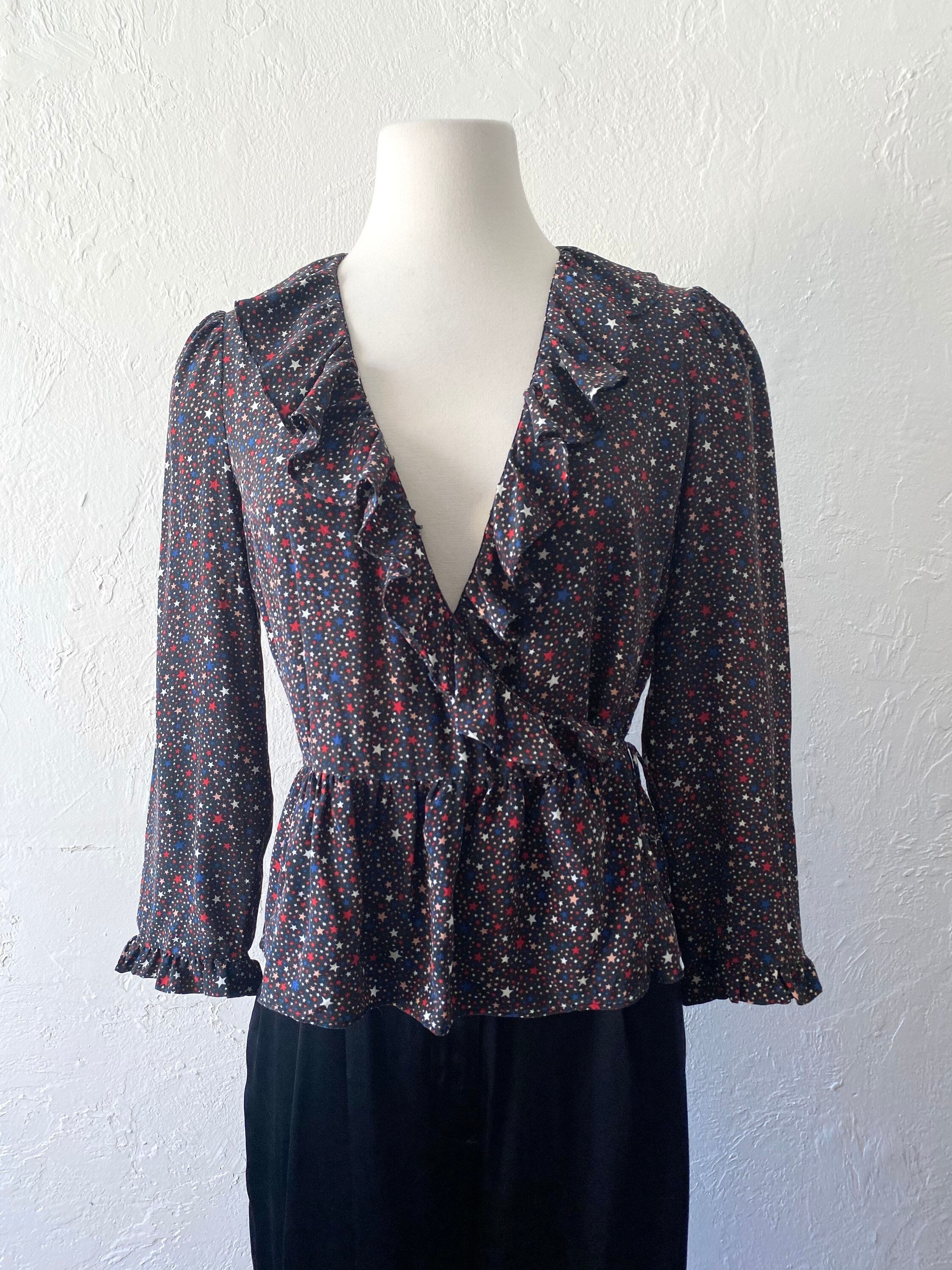madewell ruffle hem wrap top