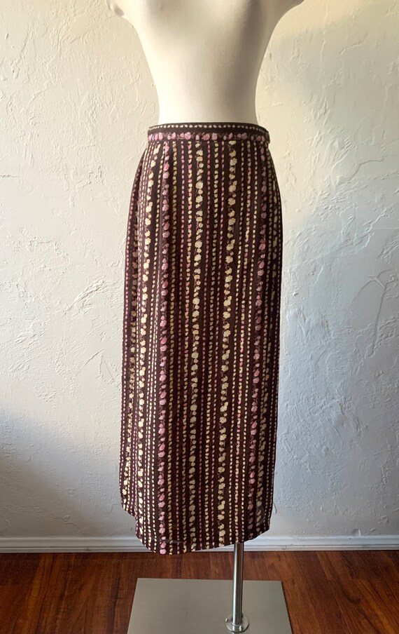 90s Samantha brown and pink-ish floral wrap skirt… - image 6