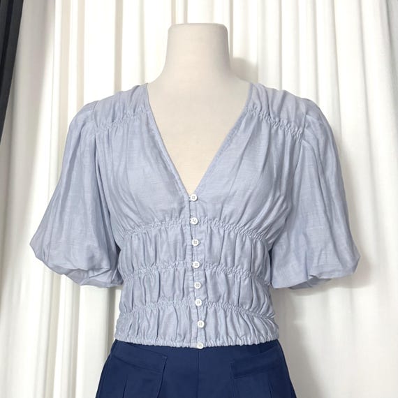 Frame gathered blouse