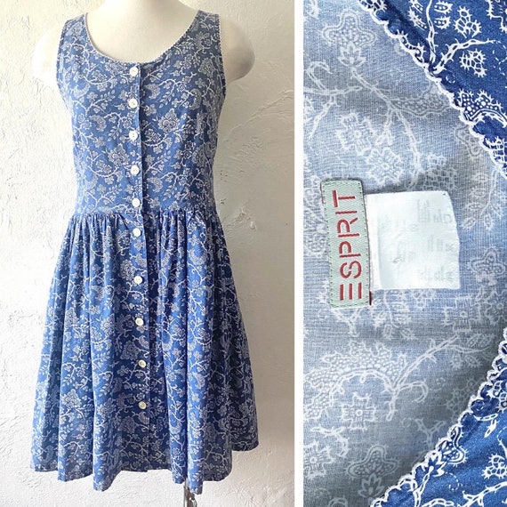 Vtg Esprit button up dress