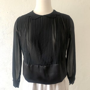 80s sheer pleated top