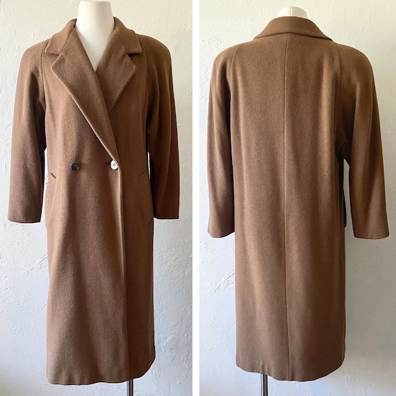 80s bold shoulder camel coat - image 1