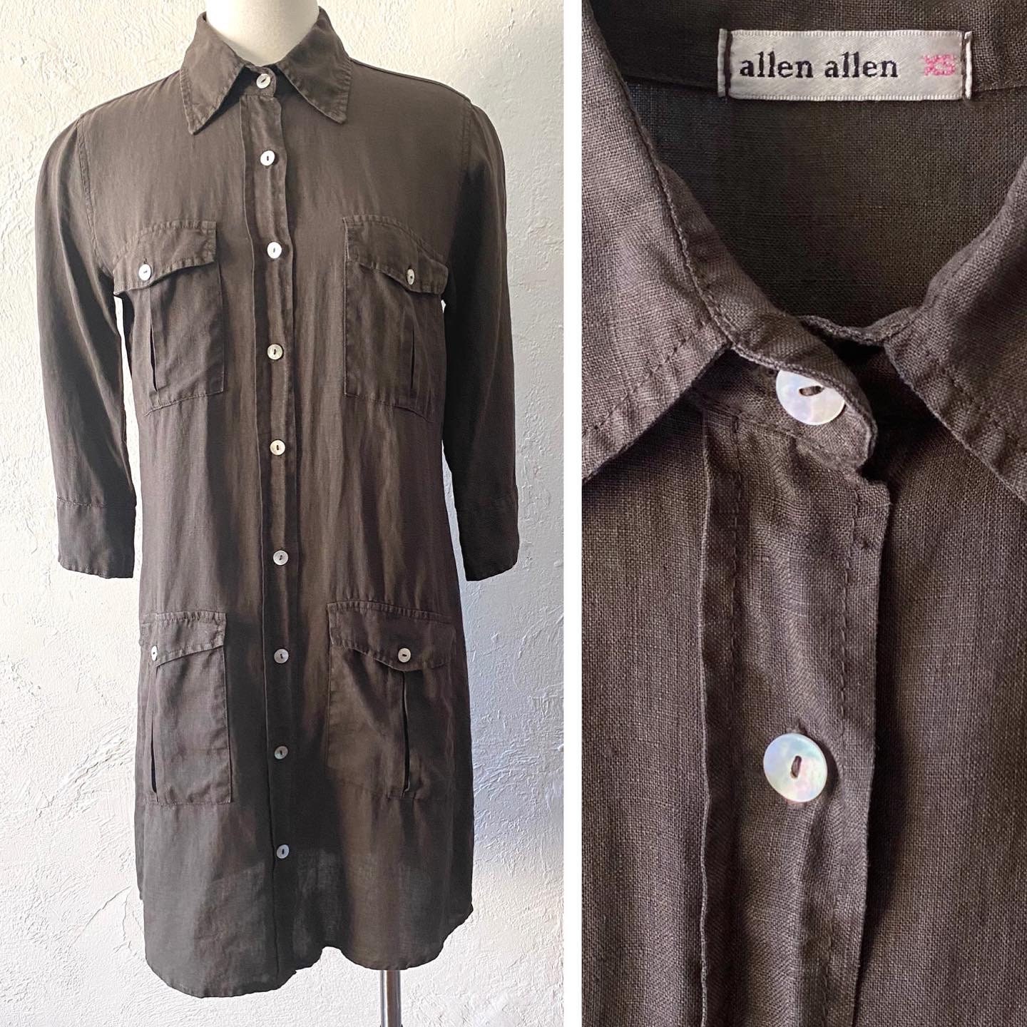 allen allen linen dress Allen Allen Linen Safari Cargo Shirt Dress