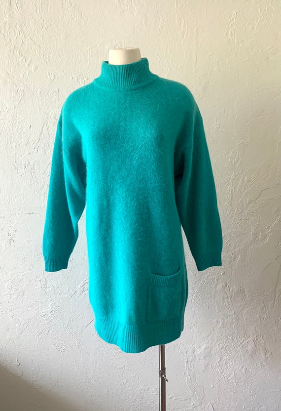 80s Paul & Duffier fuzzy angora blend sweater dre… - image 7