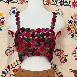 Handgjord lapptäcke-croptop