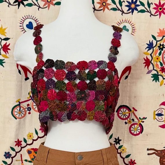 Handmade patchwork crop top - image 1