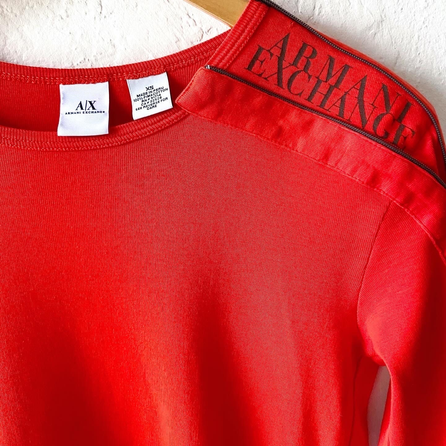 トップス Archive 00s Armani Exchange Design Tee Vintage Armani Exchange T Shirt Mens Size Medium Black 90s A
