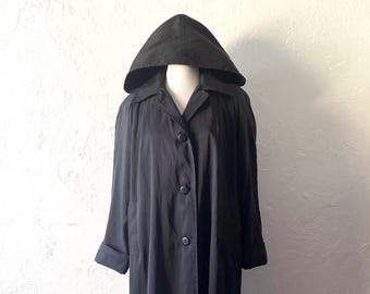 Vision black weatherall coat