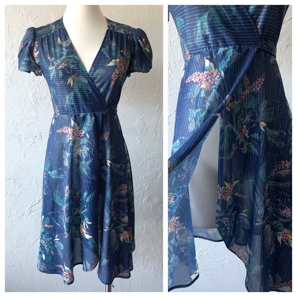 70s disco wrap dress - xs - small