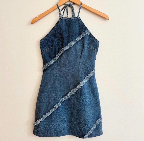 Vtg denim halter dress
