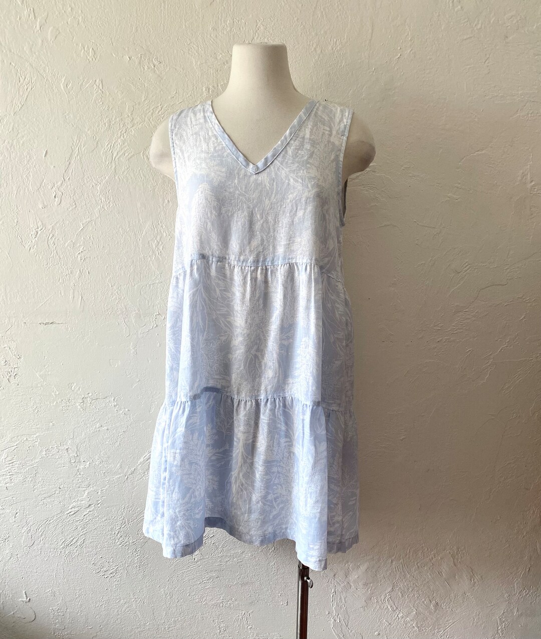 Texas Sun Linen Mini Dress - Blue