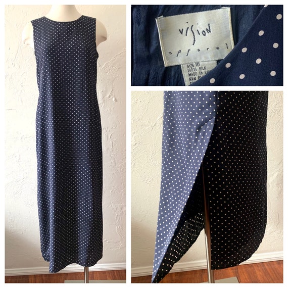 90s Vision Apparel silk dot dress - 10 - image 1