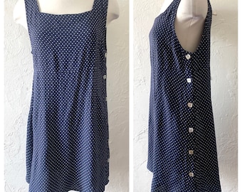 90s Teddi navy mini jumper dress - large