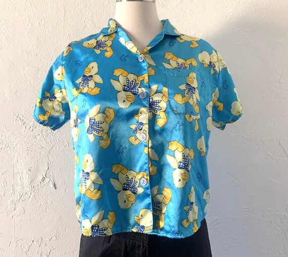 Vtg duckling satin top View 2