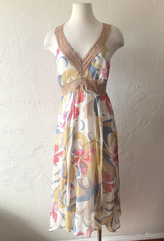 Robe Nicole By Nicole Miller - Taille 4, 100% Soie, Turquoise, Bretelles Spaghetti