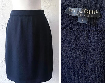 St John Collection black knit skirt