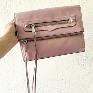 Rebecca Minkoff pink leather clutch