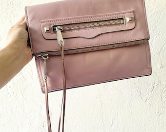 Bolso de mano de cuero rosa de Rebecca Minkoff