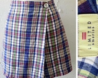 Vtg Limitierter karierter Skort aus Baumwolle