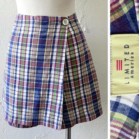 Vtg Limited cotton plaid skort