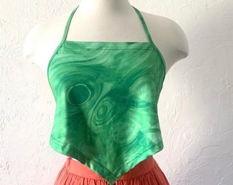 Swirly handkerchief halter top