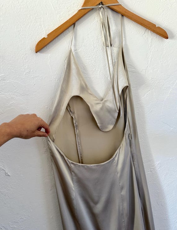silk maison halter dress Silk Maison + Lime Halter Cocktail Silk Maxi Dress
