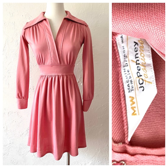JC Penny vestido disco rosa Etsy Mexico