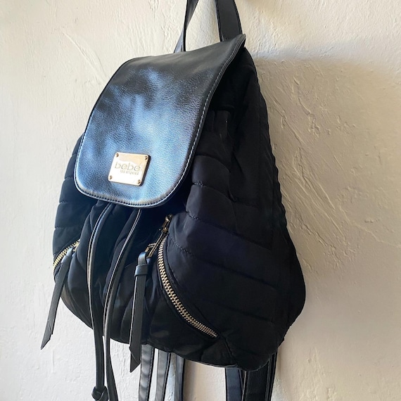bebe Black Quilted Backpack with Gold Plaque bebe | Bags | Bebe Black Quilted Backpack With Gold Details  main image 4