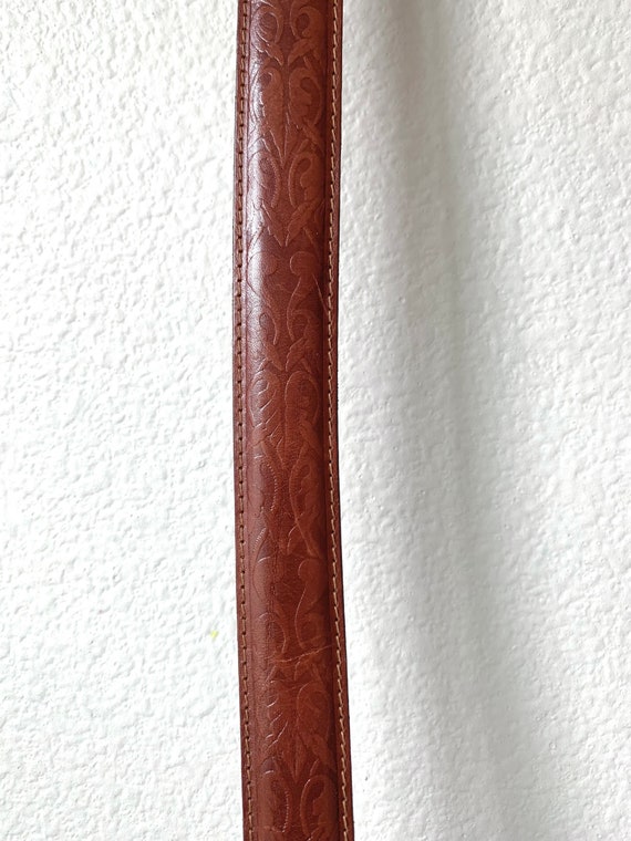 Vtg Cole Haan brown tooled leather belt - image 5