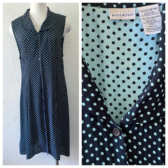 90s polka dot shirt dress